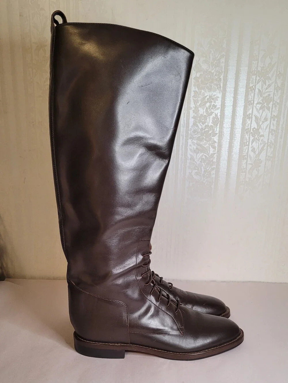 Nine West Majesta Brown Leather Riding Boots Size 7.5 - Picture 3 of 10